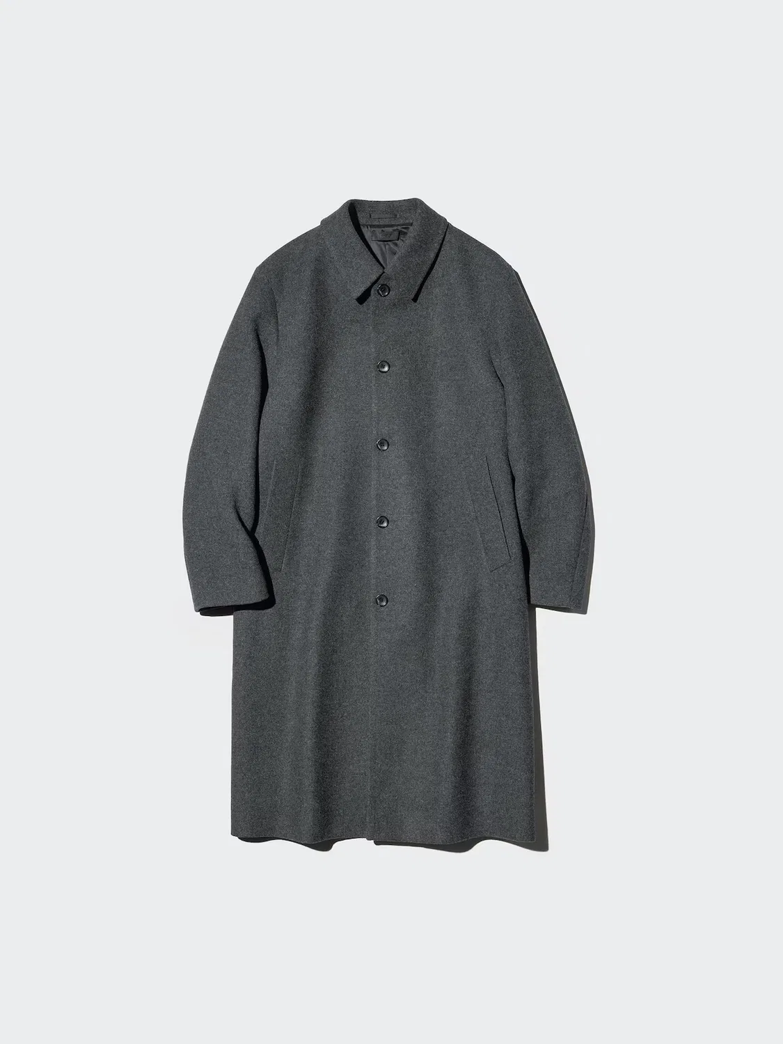 картинка Пальто Uniqlo, однобортное, серое от магазина Одежда+