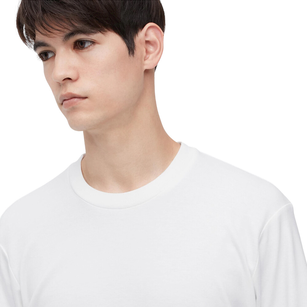 картинка Мужской лонгслив Uniqlo Crew Neck, белый от магазина Одежда+