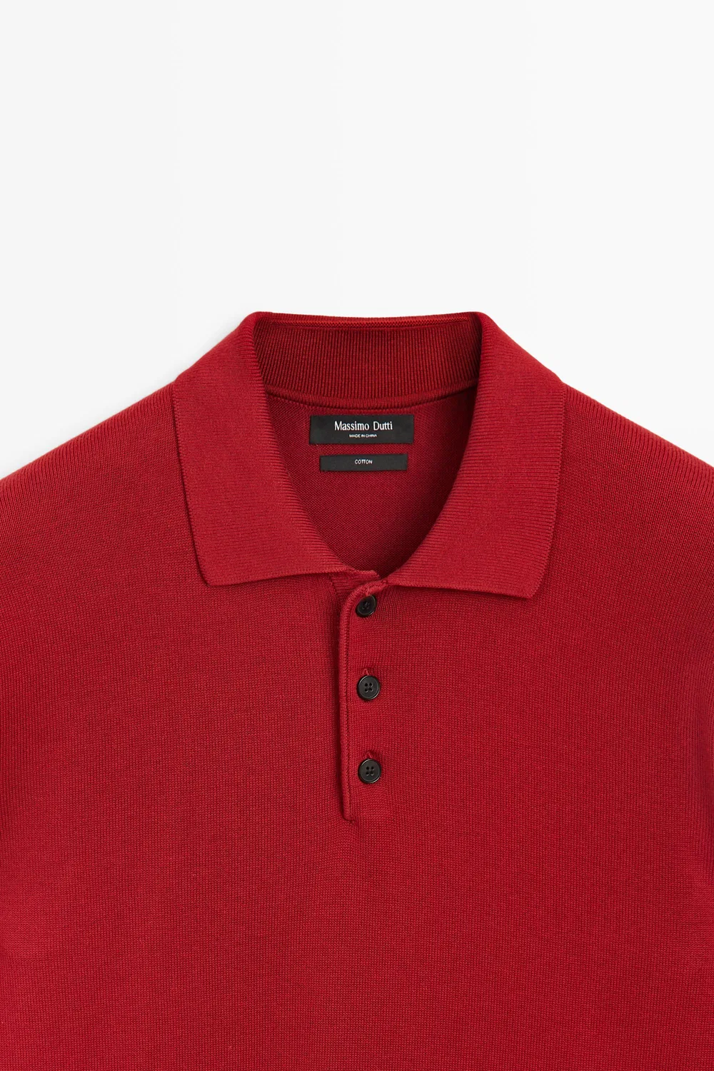 картинка Свитер-поло Massimo Dutti 100% Cotton Knit, красный от магазина Одежда+