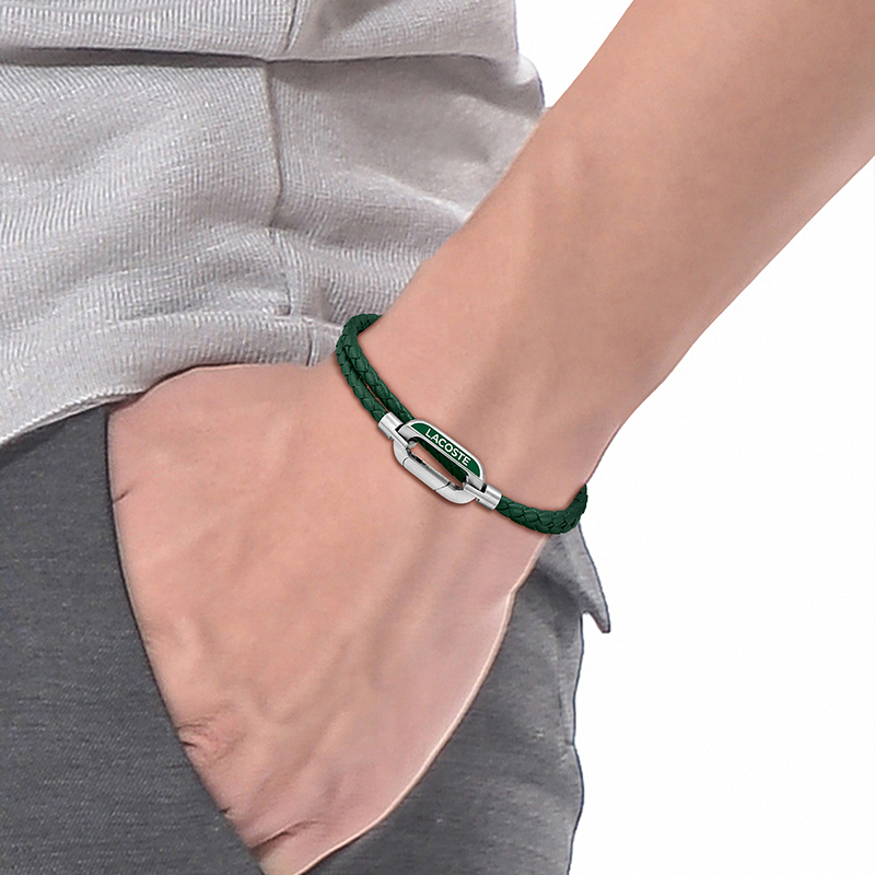 картинка Мужской браслет LACOSTE из нержавеющей стали, зеленый от магазина Одежда+