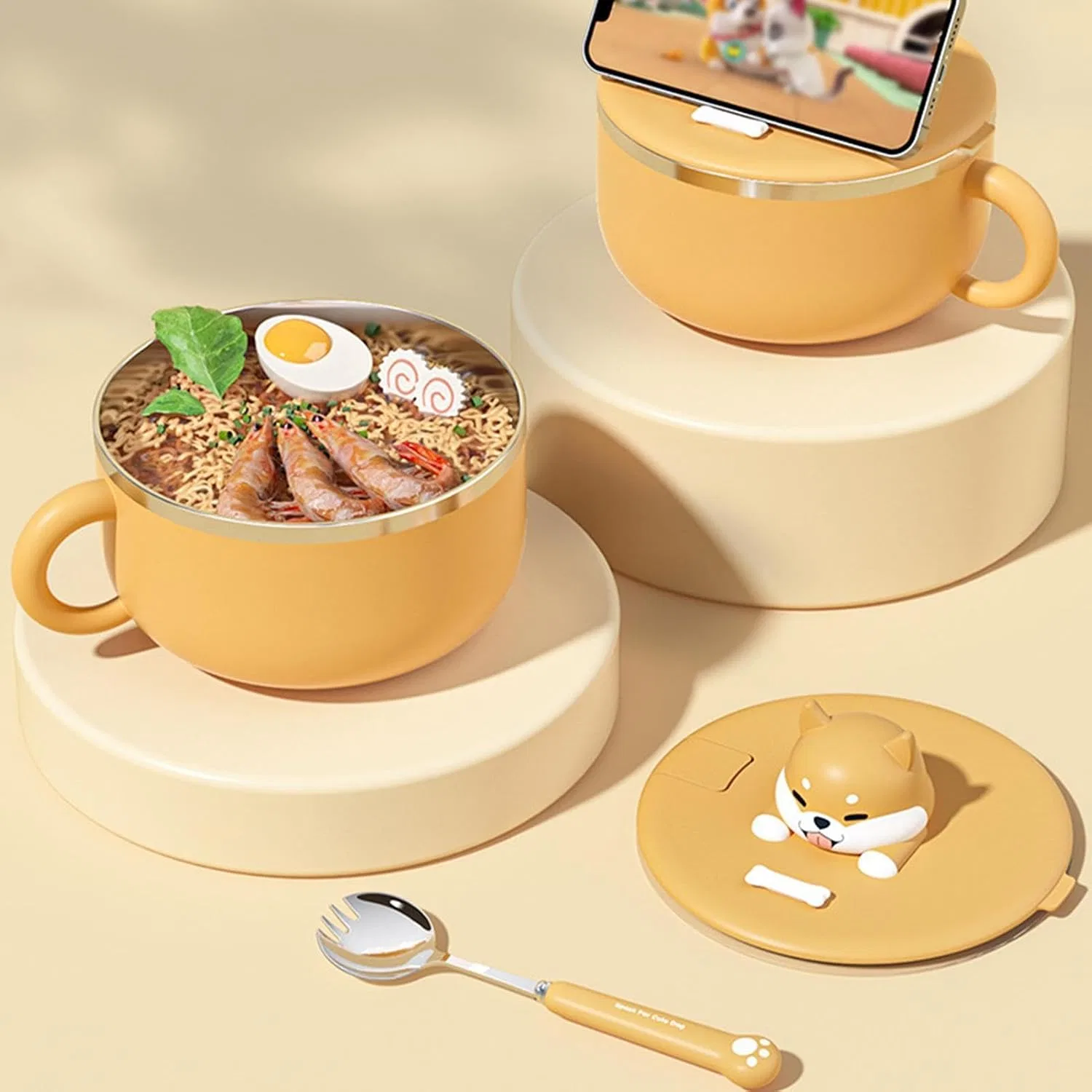 картинка Миска для пасты с крышкой, Shiba Inu от магазина Одежда+