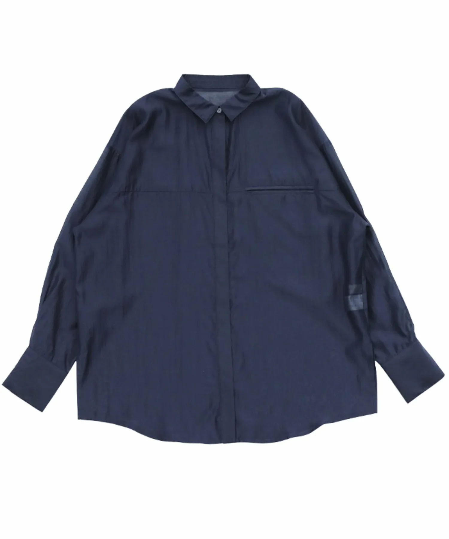 картинка Прозрачная рубашка оверсайз Select Moca, Navy-05 от магазина Одежда+