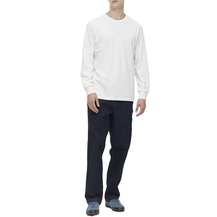 картинка Мужской лонгслив Uniqlo Crew Neck, белый от магазина Одежда+