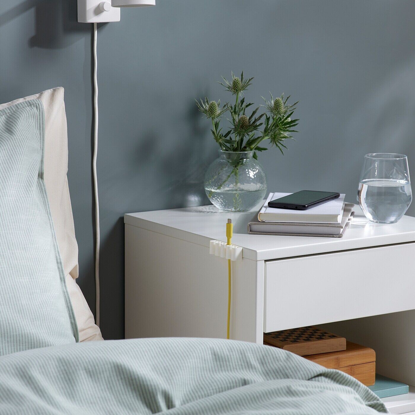 картинка Держатель кабеля, комплект из 3 шт., белый, KALKSTUFF IKEA от магазина Одежда+