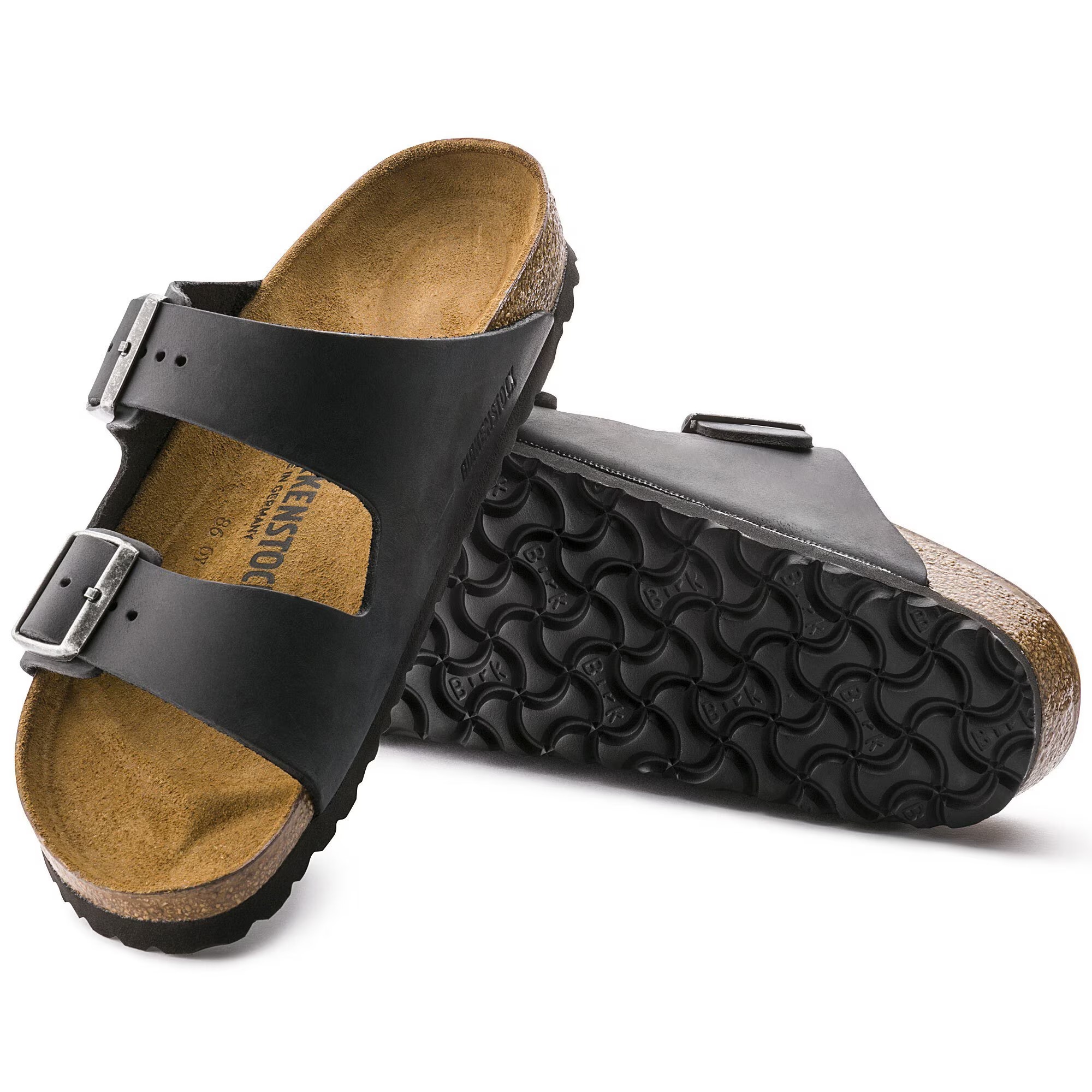 картинка Сандалии Birkenstock Arizona Natural Leather Oiled, черный от магазина Одежда+