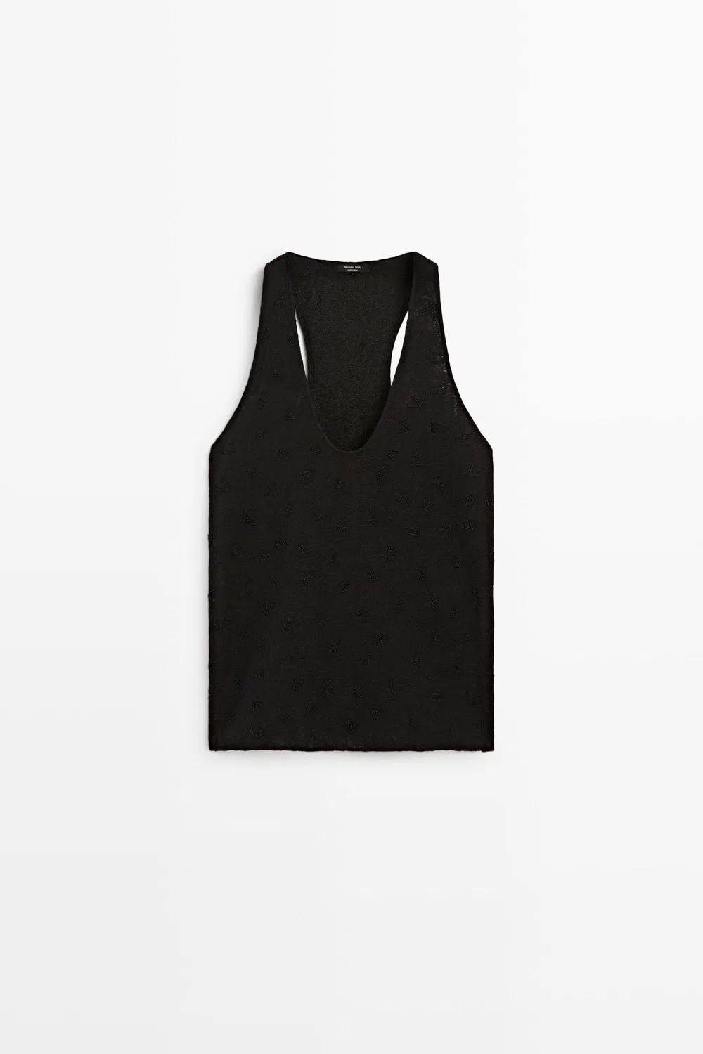 картинка Блузка Massimo Dutti, струящаяся, с вышивкой, черный от магазина Одежда+