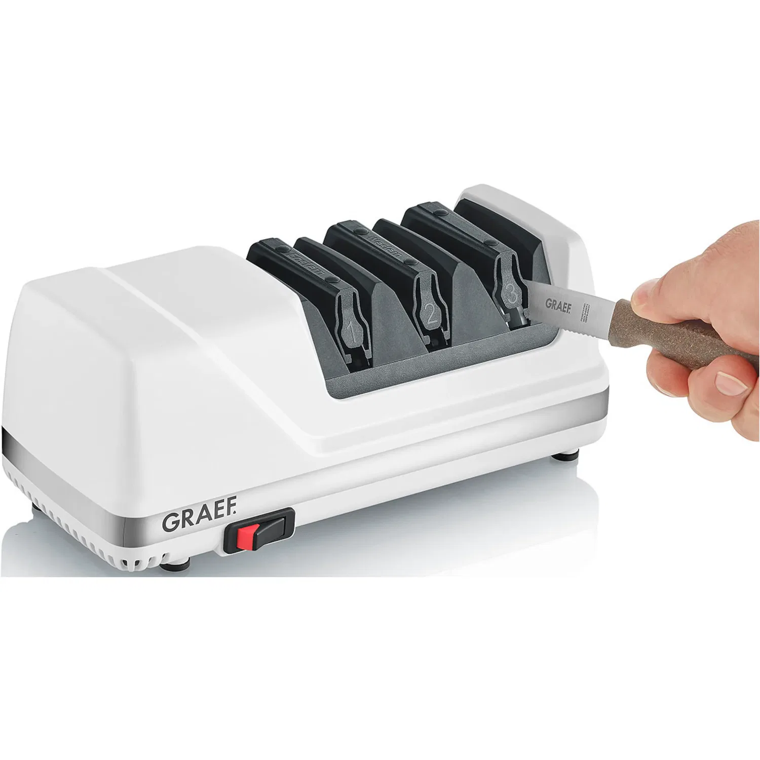 картинка Точилка для ножей электрическая Graef CC 150, Белый от магазина Одежда+