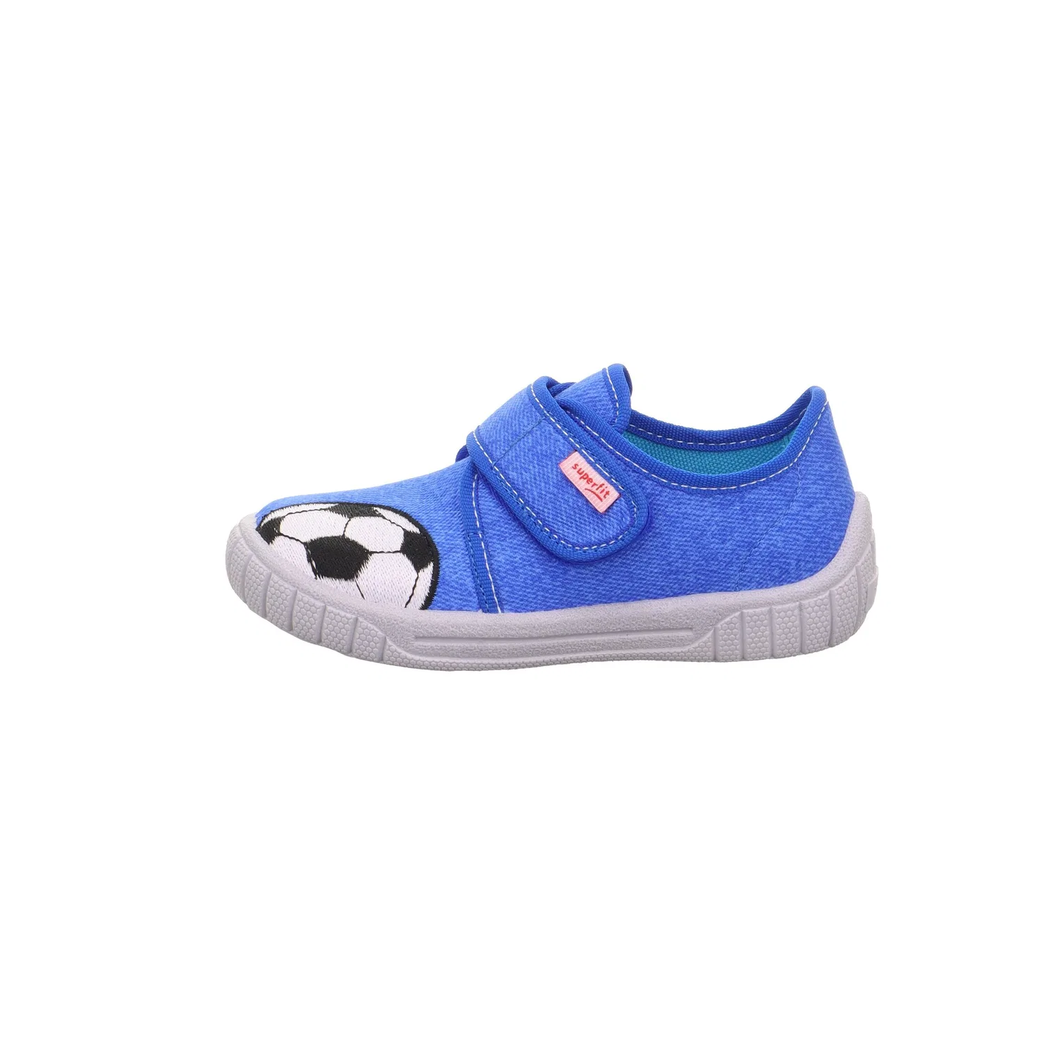 картинка Детские текстильные тапочки с футбольной вышивкой Superfit, Blue/White от магазина Одежда+