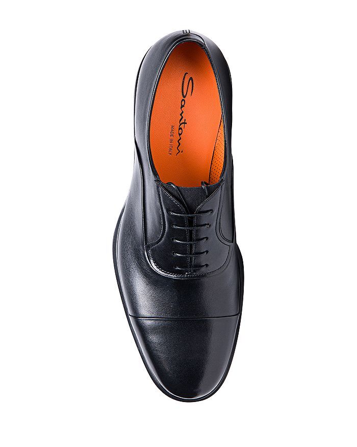 картинка Мужские модельные туфли Santoni с легким носком и шнуровкой, черный от магазина Одежда+