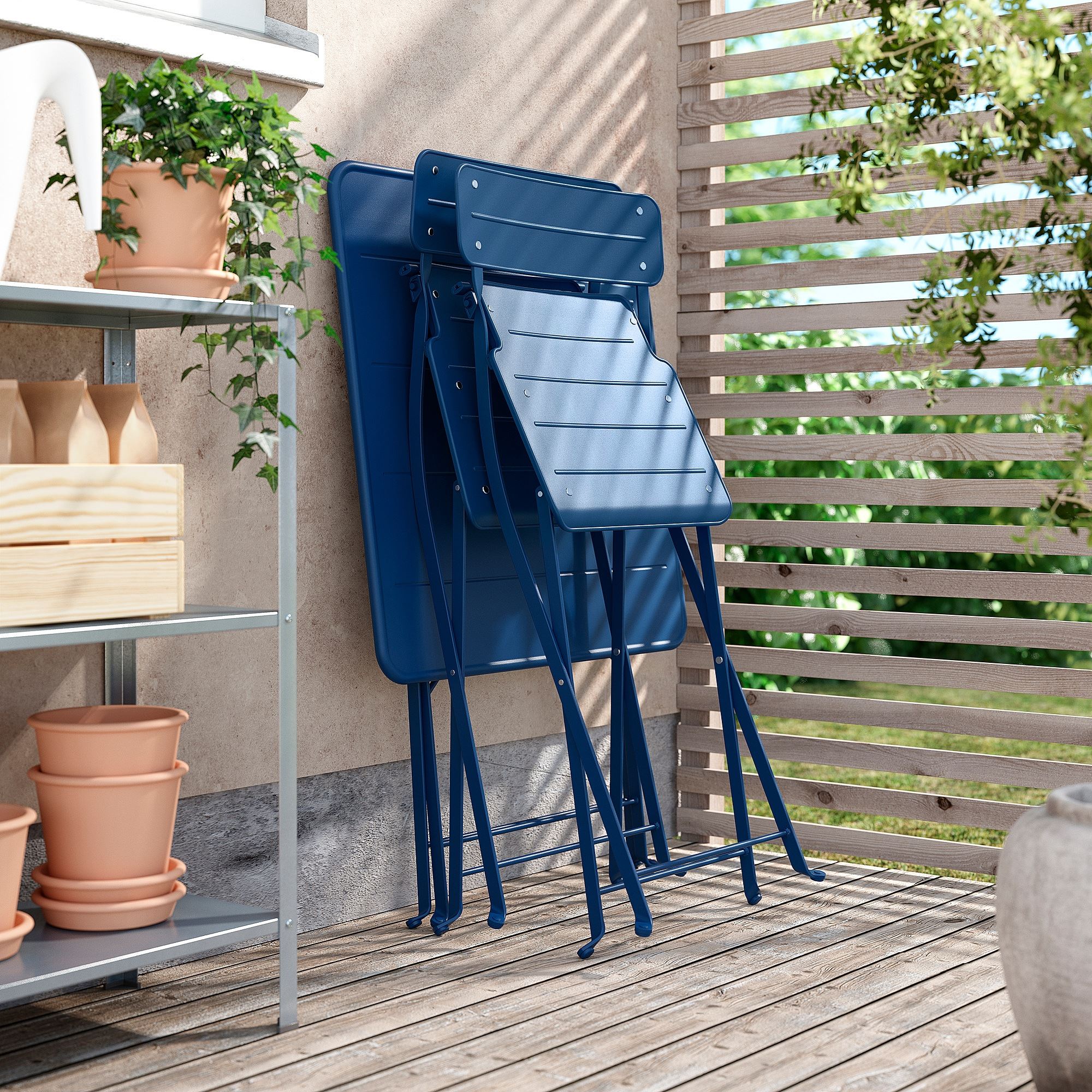 картинка Складной стол SUNDSÖ IKEA, 65x65, темно-синий от магазина Одежда+