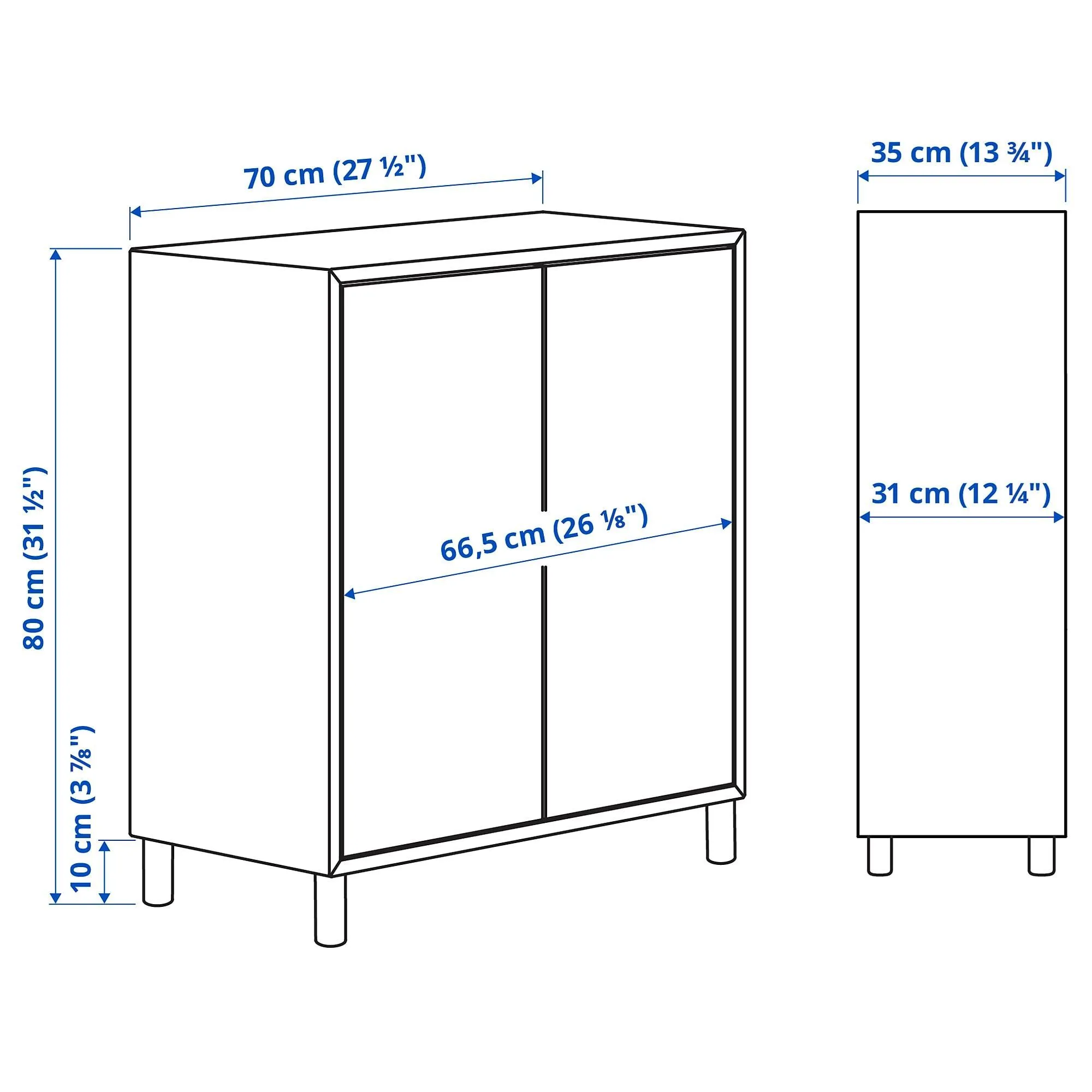 картинка Шкаф, белый, 70x35x80 см, EKET IKEA от магазина Одежда+