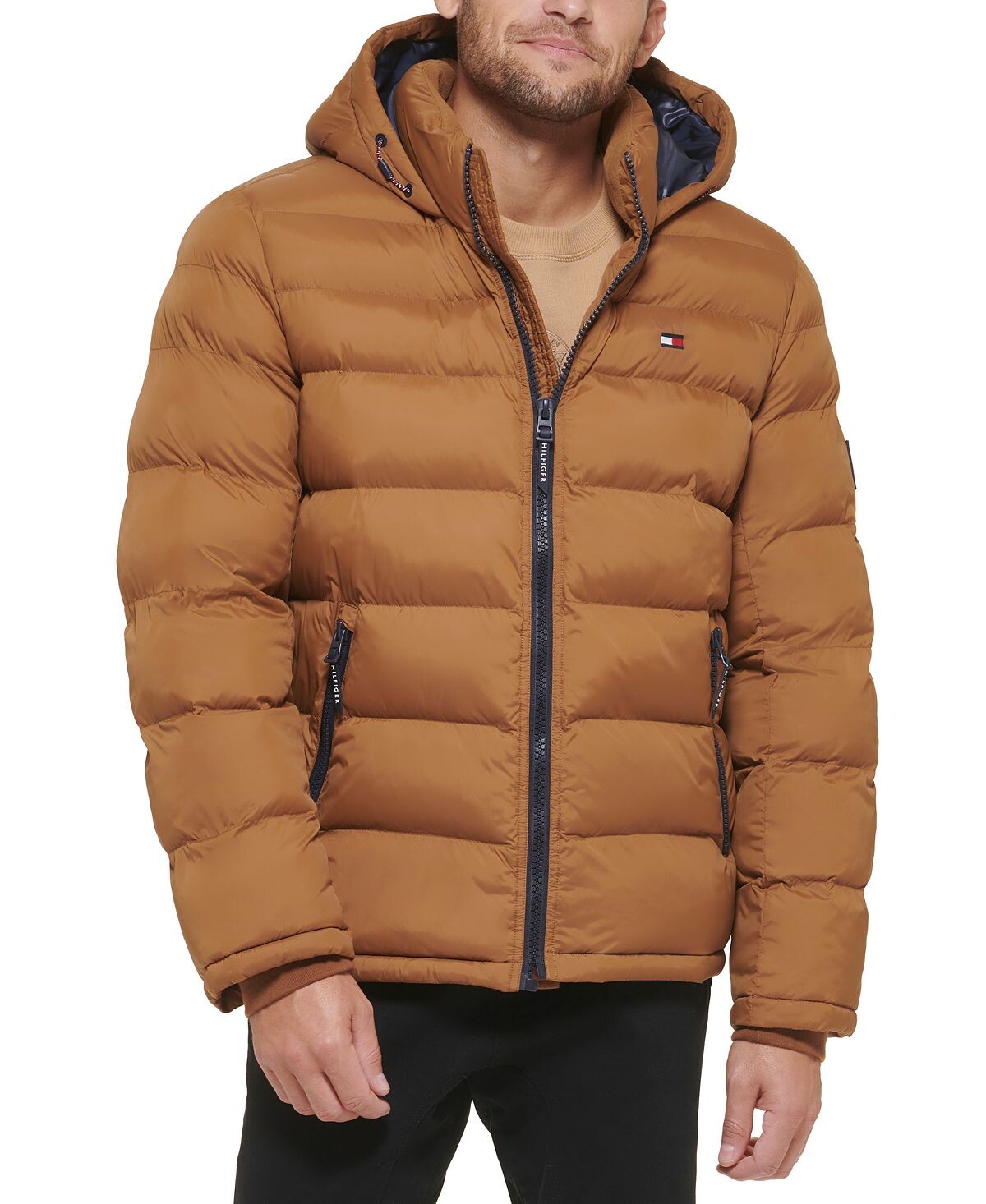 картинка Мужской стеганый пуховик Tommy Hilfiger, коричневый от магазина Одежда+