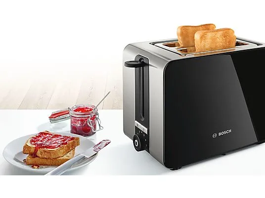 картинка Тостер Bosch TAT 7203 1050W, черный от магазина Одежда+