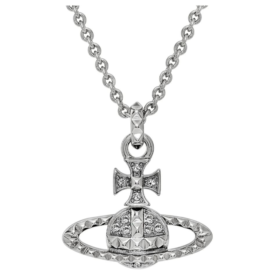 картинка Родированное латунное ожерелье Unisex Silver Vivienne Westwood, серебряный от магазина Одежда+