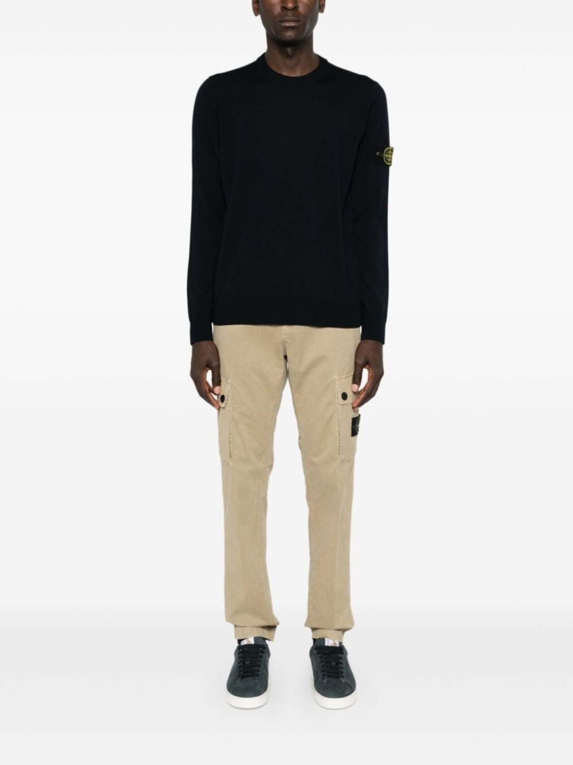 картинка Stone Island узкие джинсы карго, нейтральный цвет от магазина Одежда+