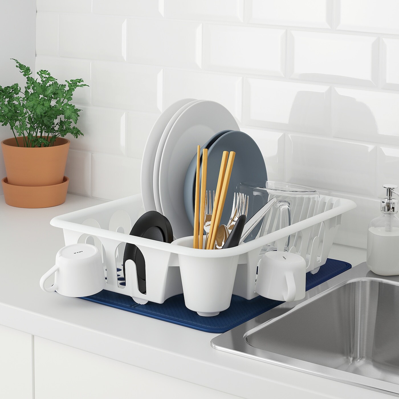 картинка FLUNDRA ФЛЮНДРА Сушилка посудная, белый IKEA от магазина Одежда+