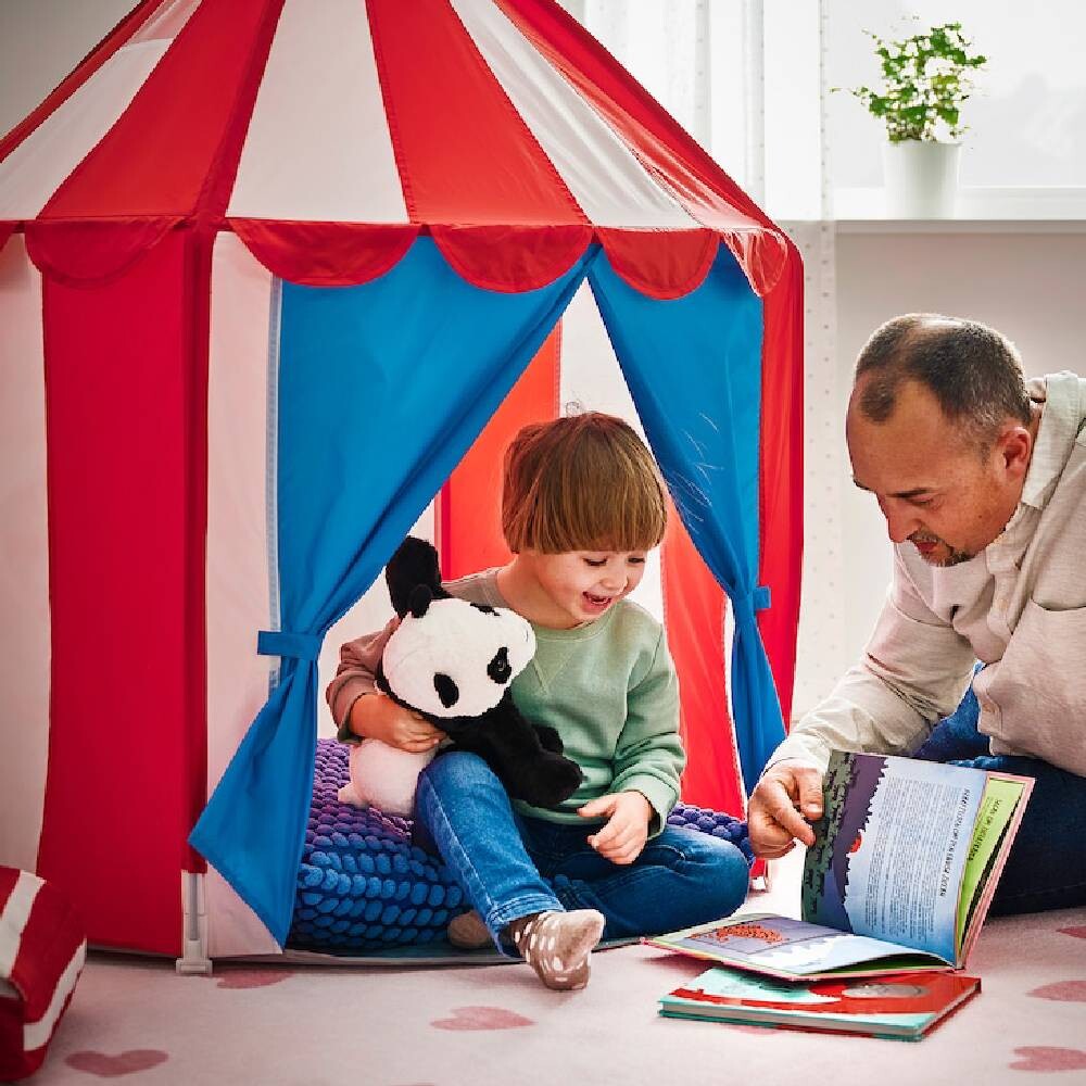 картинка Палатка детская Ikea Cirkustalt, красный/синий/белый от магазина Одежда+