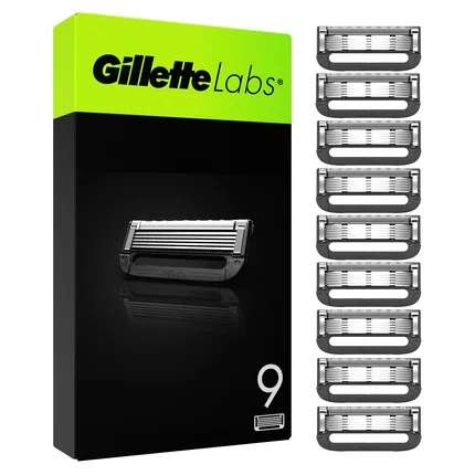 картинка Лезвия для бритвы GilletteLabs, 9 шт., Зеленый/Черный от магазина Одежда+