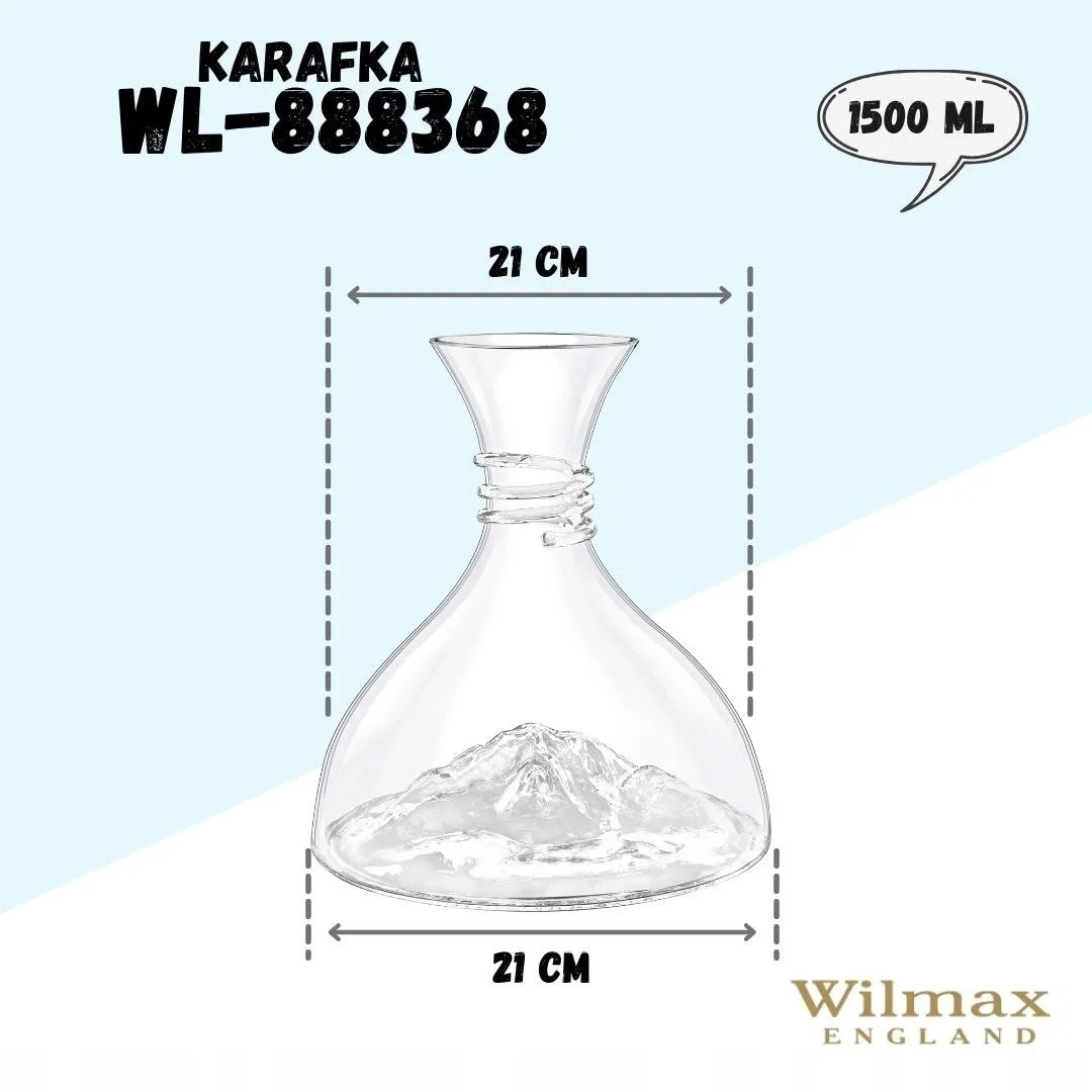 картинка Декантер 1,5 л стеклянный Wilmax England, Бесцветный от магазина Одежда+