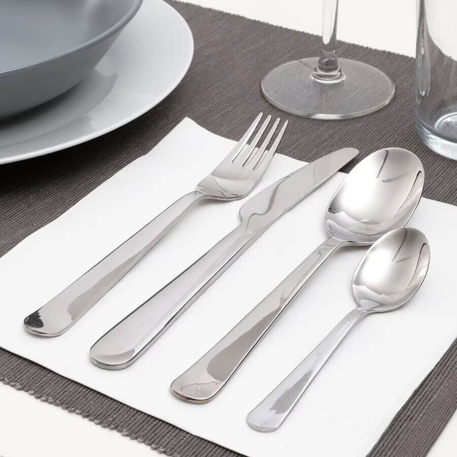 картинка Столовый набор Ikea Dragon, 24 предмета, серебряный от магазина Одежда+
