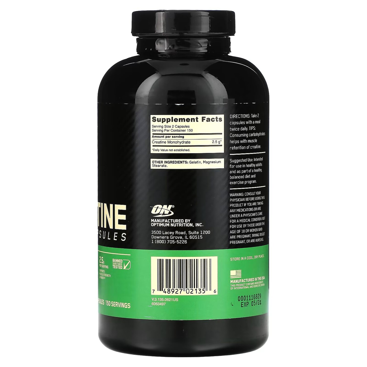 картинка Микронизированный Креатин в Капсулах Optimum Nutrition от магазина Одежда+