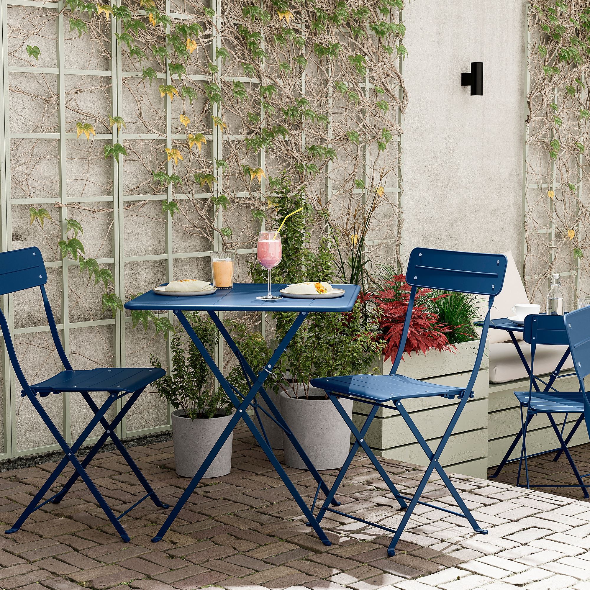 картинка Складной стол SUNDSÖ IKEA, 65x65, темно-синий от магазина Одежда+