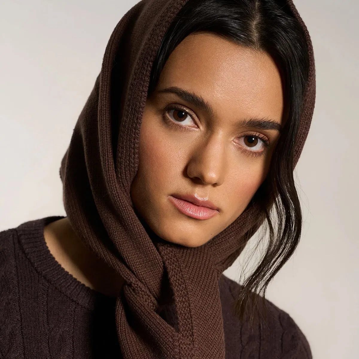картинка Женский шарф хлопково-акриловый Hankerchief Scarf Callahan, Chocolate от магазина Одежда+