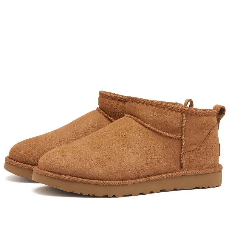 картинка Женские ботинки UGG Classic Ultra Mini, каштановые от магазина Одежда+