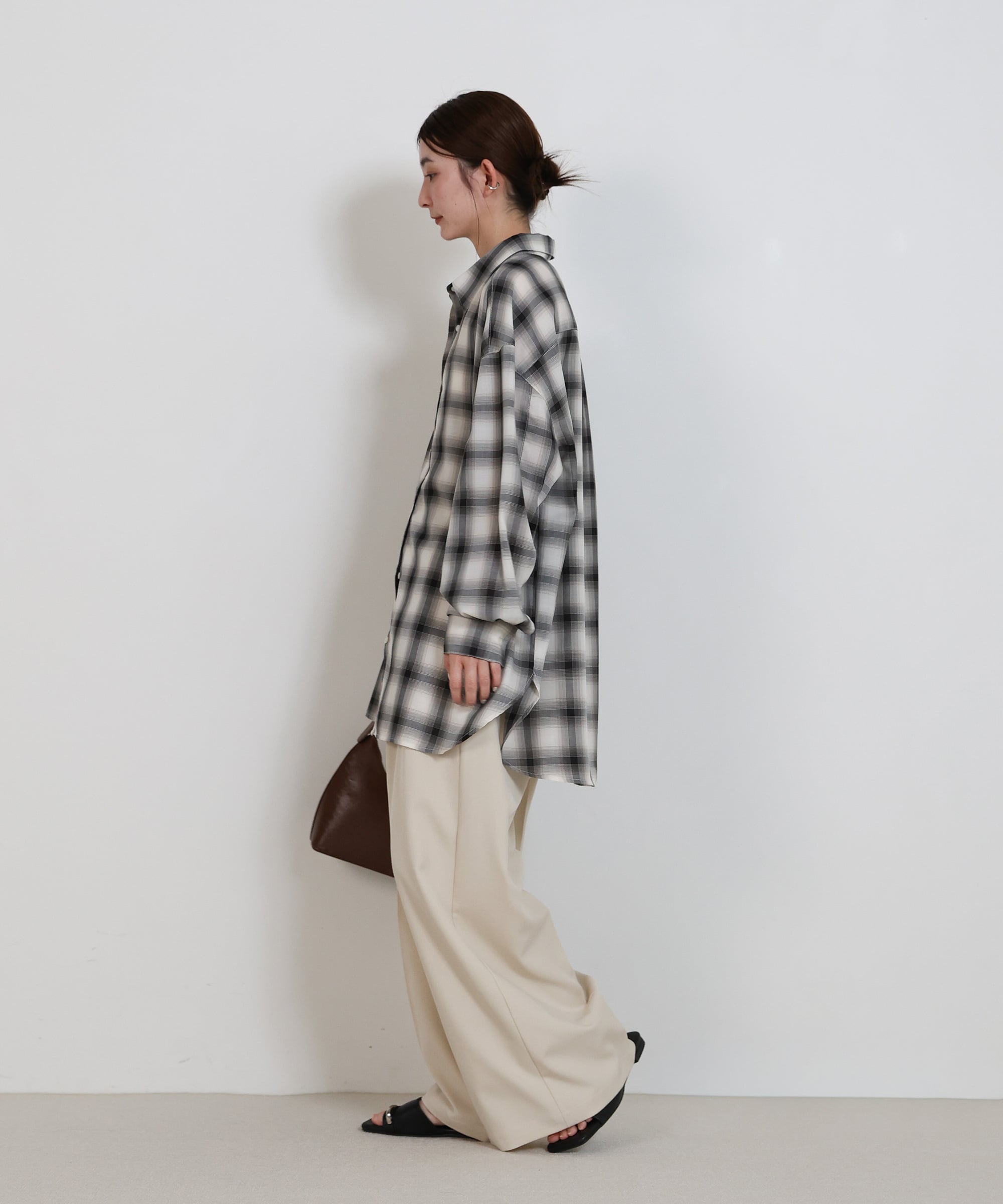 картинка Прозрачная рубашка в клетку Select Moca, Off-white - 110 от магазина Одежда+