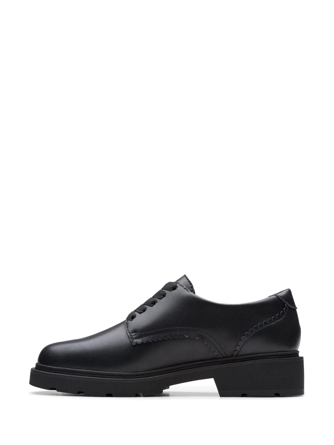 картинка Туфли Clarks Eris Pure, черная кожа, для девочек от магазина Одежда+