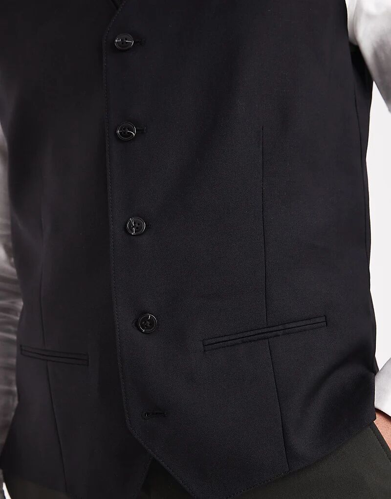 картинка Жилет Jack & Jones облегающего кроя из шерстяной смеси черного цвета от магазина Одежда+