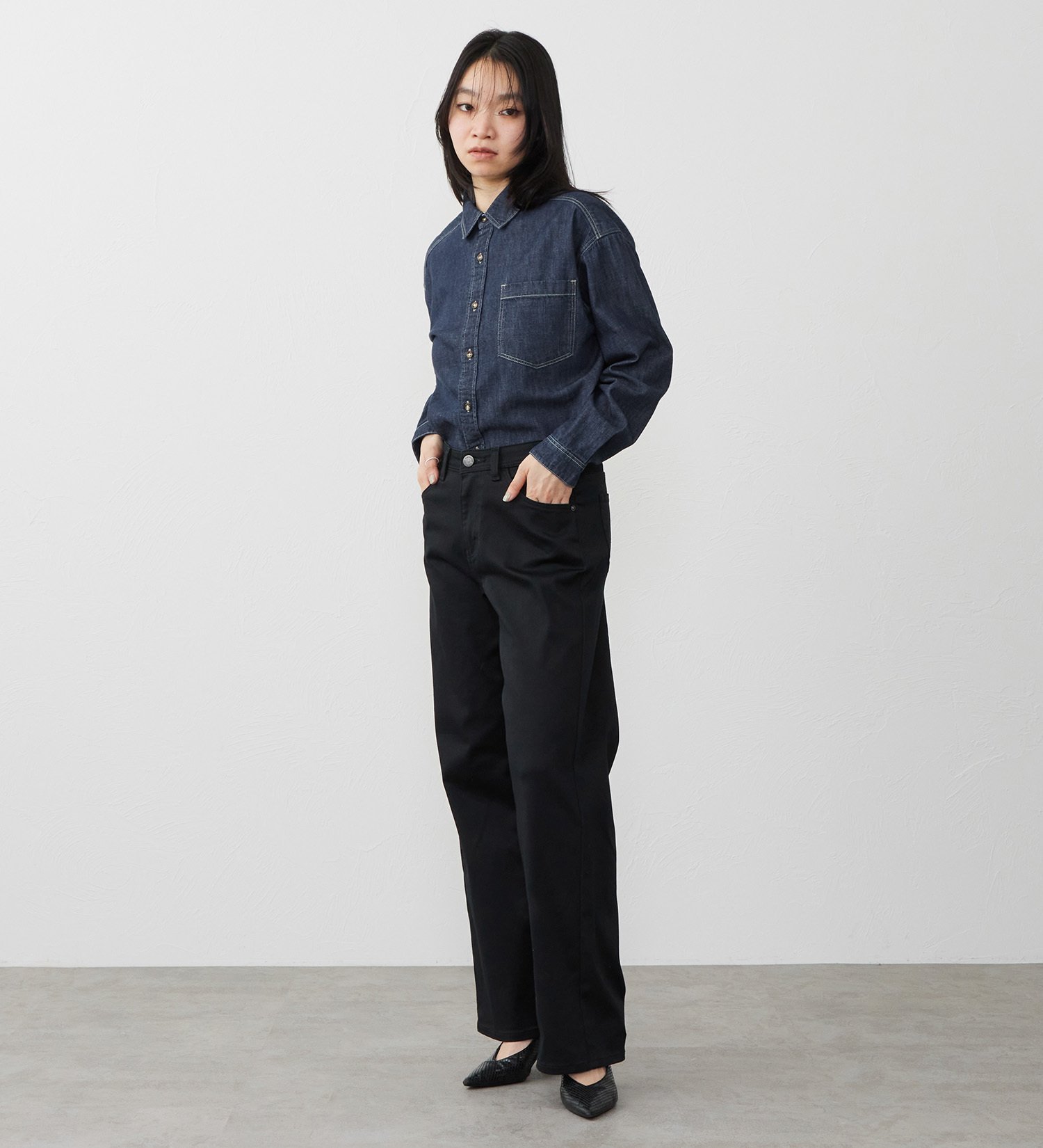 картинка Джинсовая рубашка с крупным силуэтом Edwin, Dark blue от магазина Одежда+
