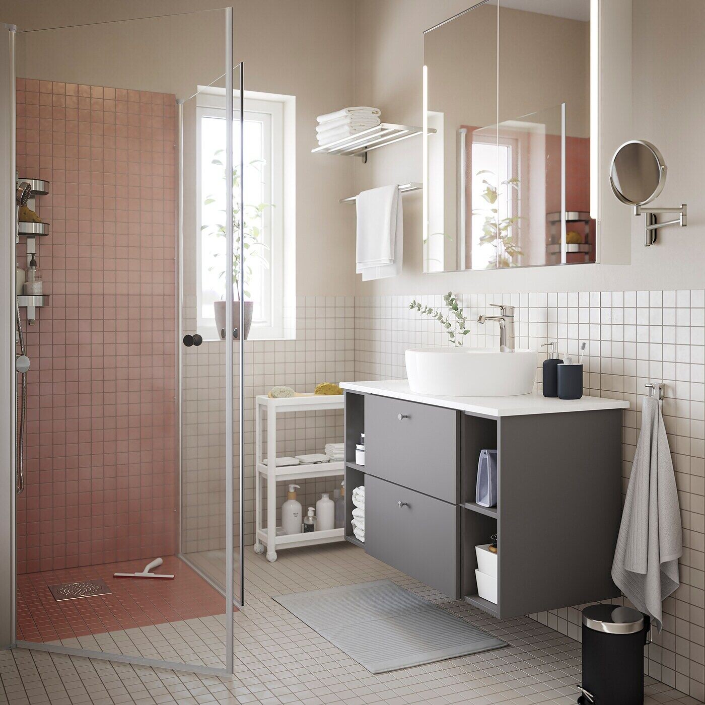 картинка Тележка, белая, 54x18x71 см, VESKEN IKEA от магазина Одежда+
