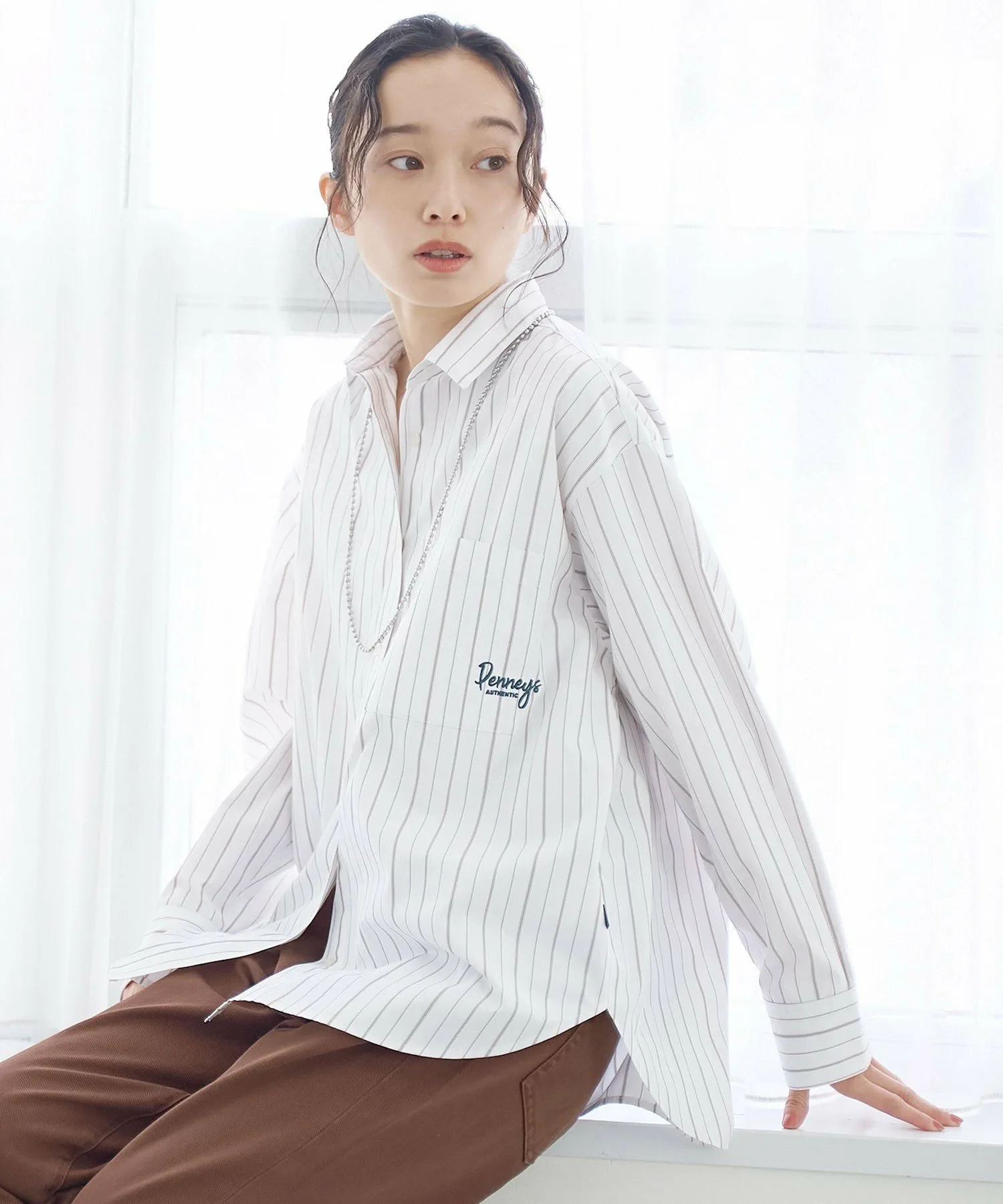 картинка Полосатая рубашка Coen, OFF WHITE от магазина Одежда+