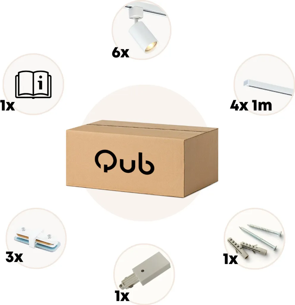 картинка Светодиодноео трековое освещение Qub, белый от магазина Одежда+