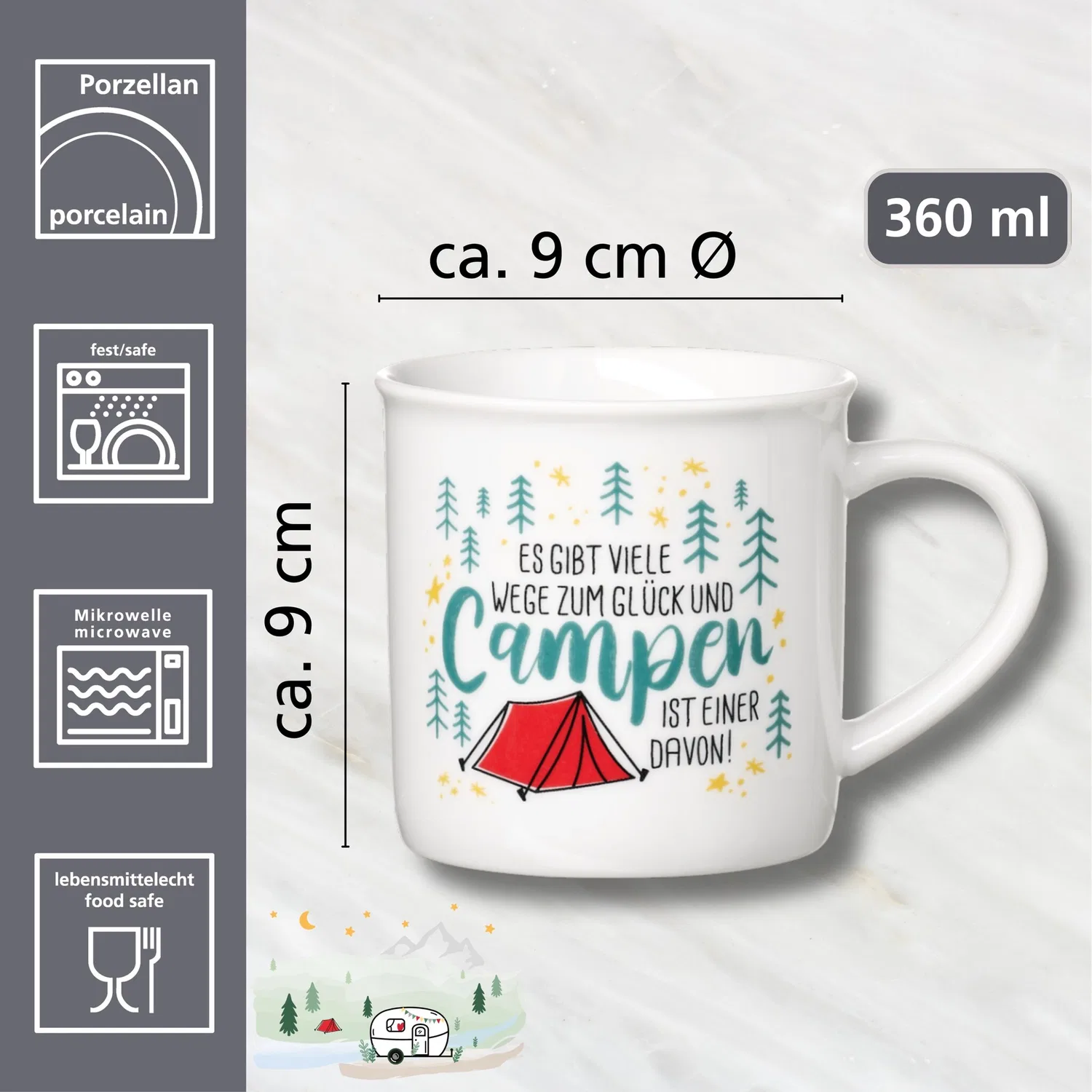 картинка Кружка с принтом Camping Ritzenhoff & Breker, Белый от магазина Одежда+