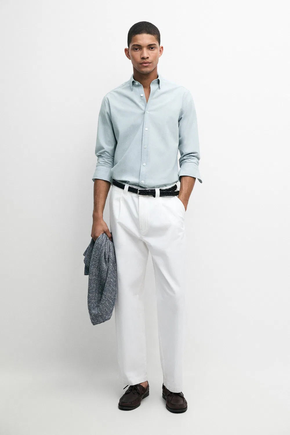 картинка Рубашка Massimo Dutti 100% Cotton Denim, небесно-голубой от магазина Одежда+