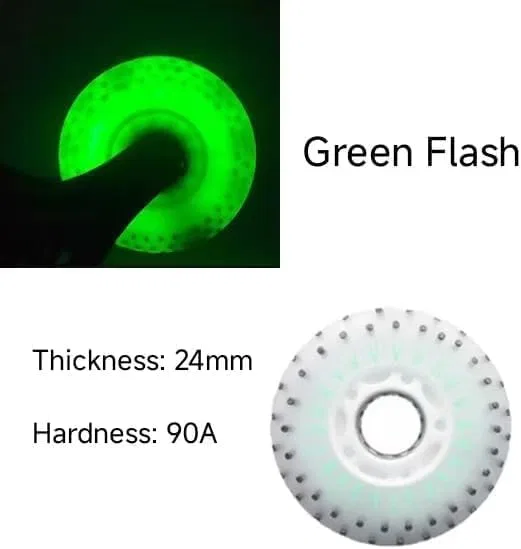 картинка Светящиеся колёса для роликовых коньков 62mm, Green от магазина Одежда+