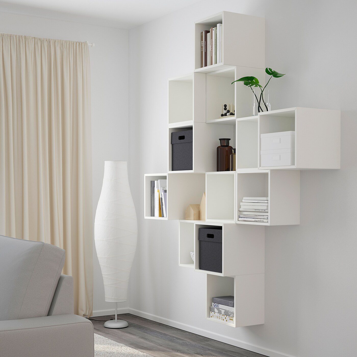 картинка Настенные шкафы Ikea Eket, 175x35x210 см, белый от магазина Одежда+