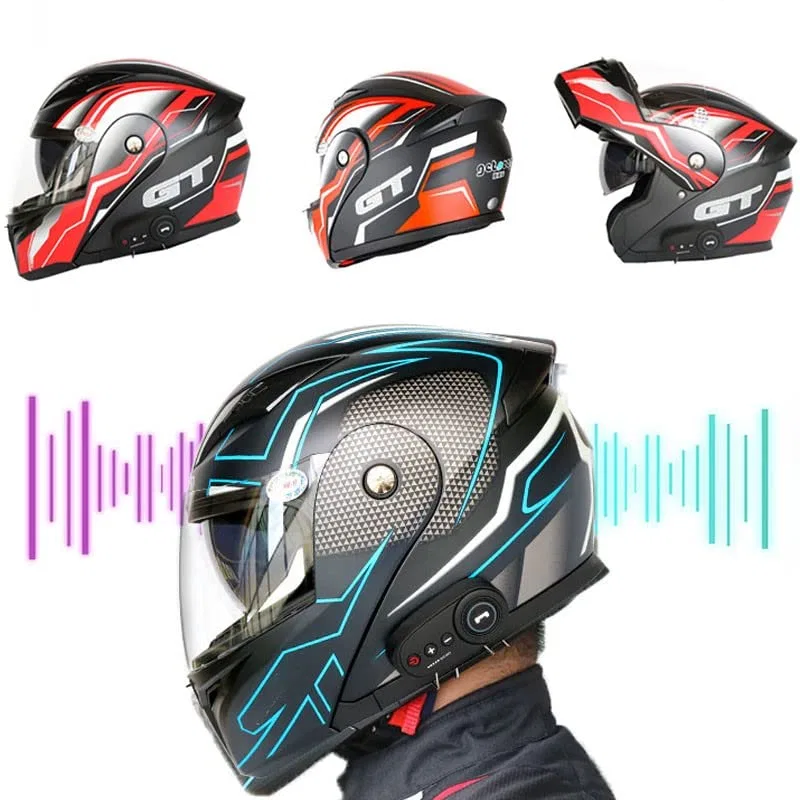 картинка Мотоциклетный шлем-трансформер с Bluetooth DJCALA, G от магазина Одежда+