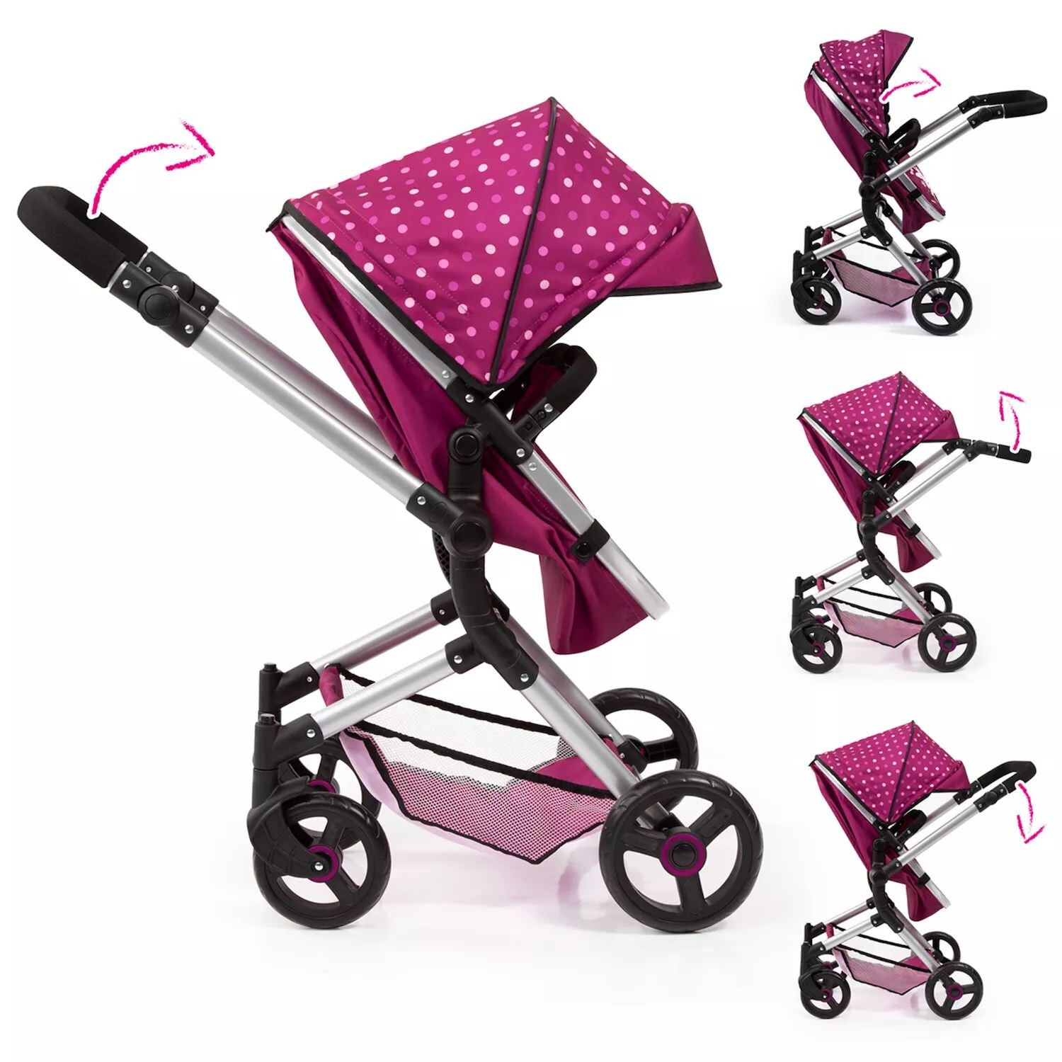 картинка Коляска Bayer City Baby Doll Bayer, красный от магазина Одежда+