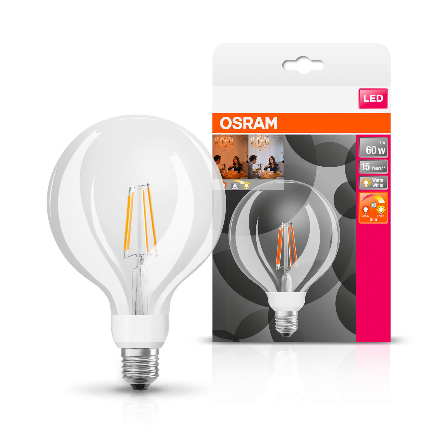 картинка Светодиодная лампочка Osram, 12,4x16,8 см, прозрачный от магазина Одежда+