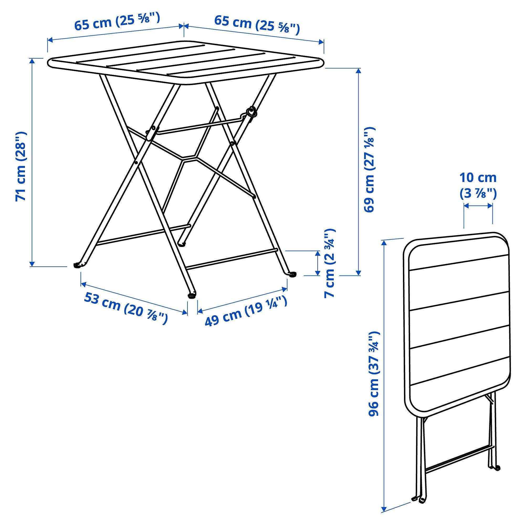 картинка Складной стол SUNDSÖ IKEA, 65x65, белый от магазина Одежда+