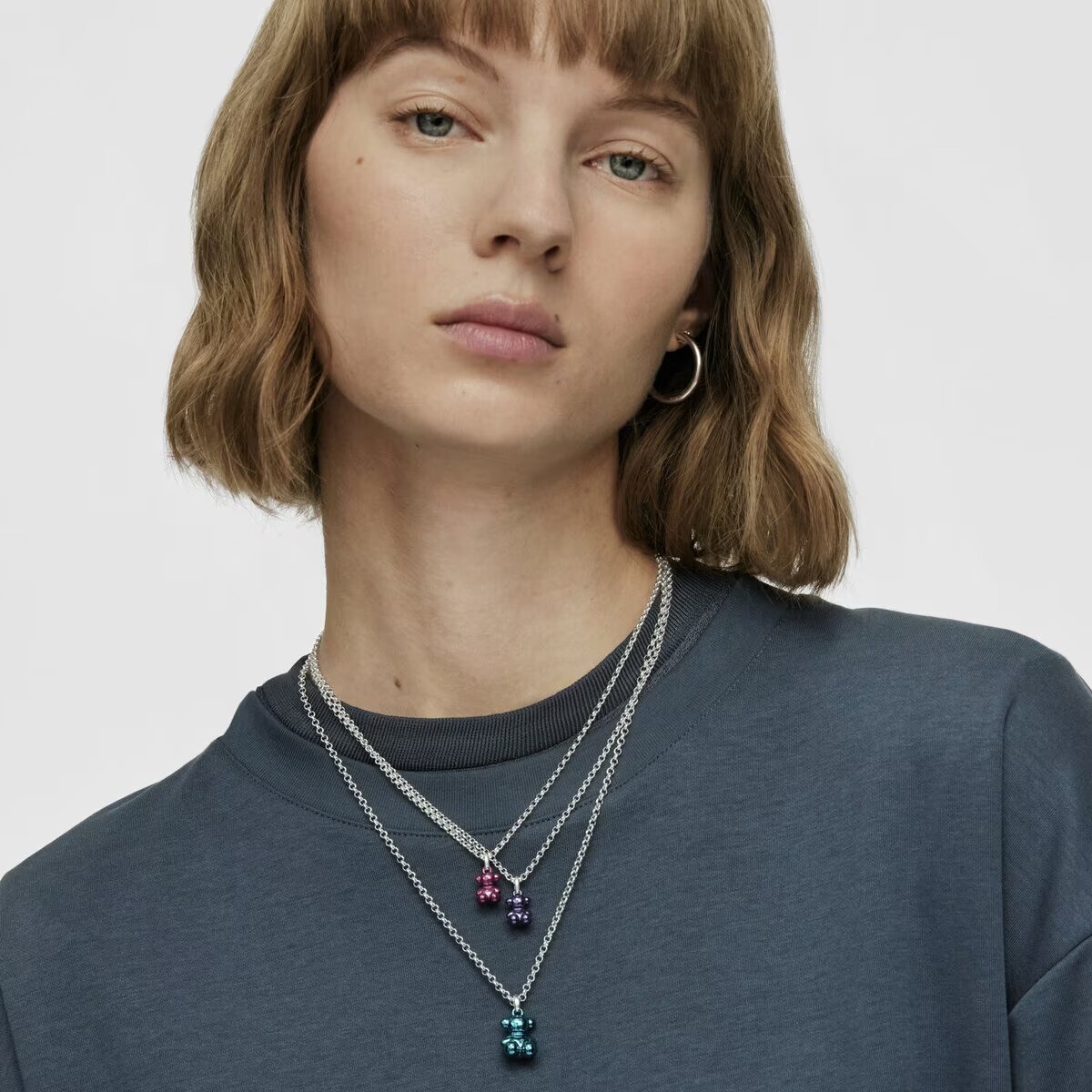 картинка Подвеска Tous Small Two-tone Bold Bear, серебро/сталь/розовый от магазина Одежда+