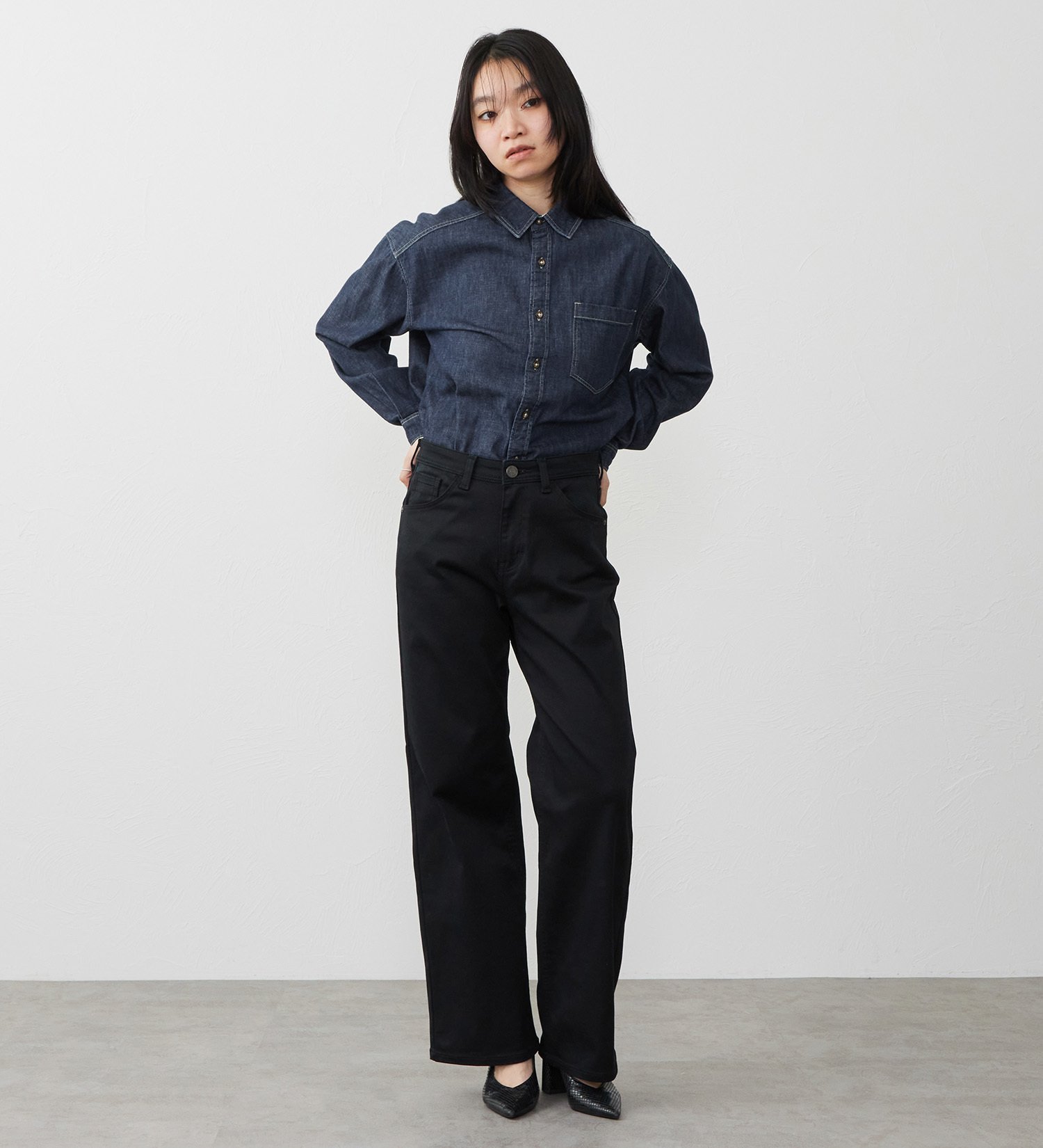 картинка Джинсовая рубашка с крупным силуэтом Edwin, Dark blue от магазина Одежда+