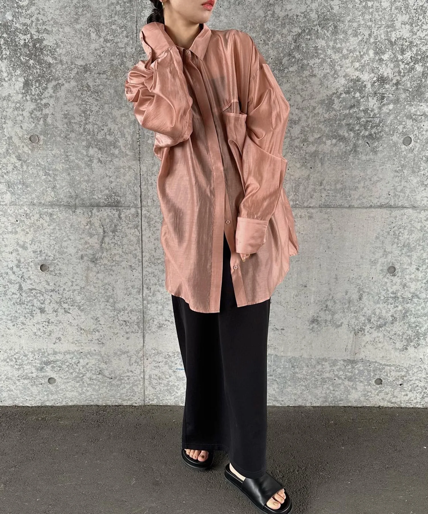 картинка Прозрачная рубашка оверсайз Select Moca, Pink-02 от магазина Одежда+