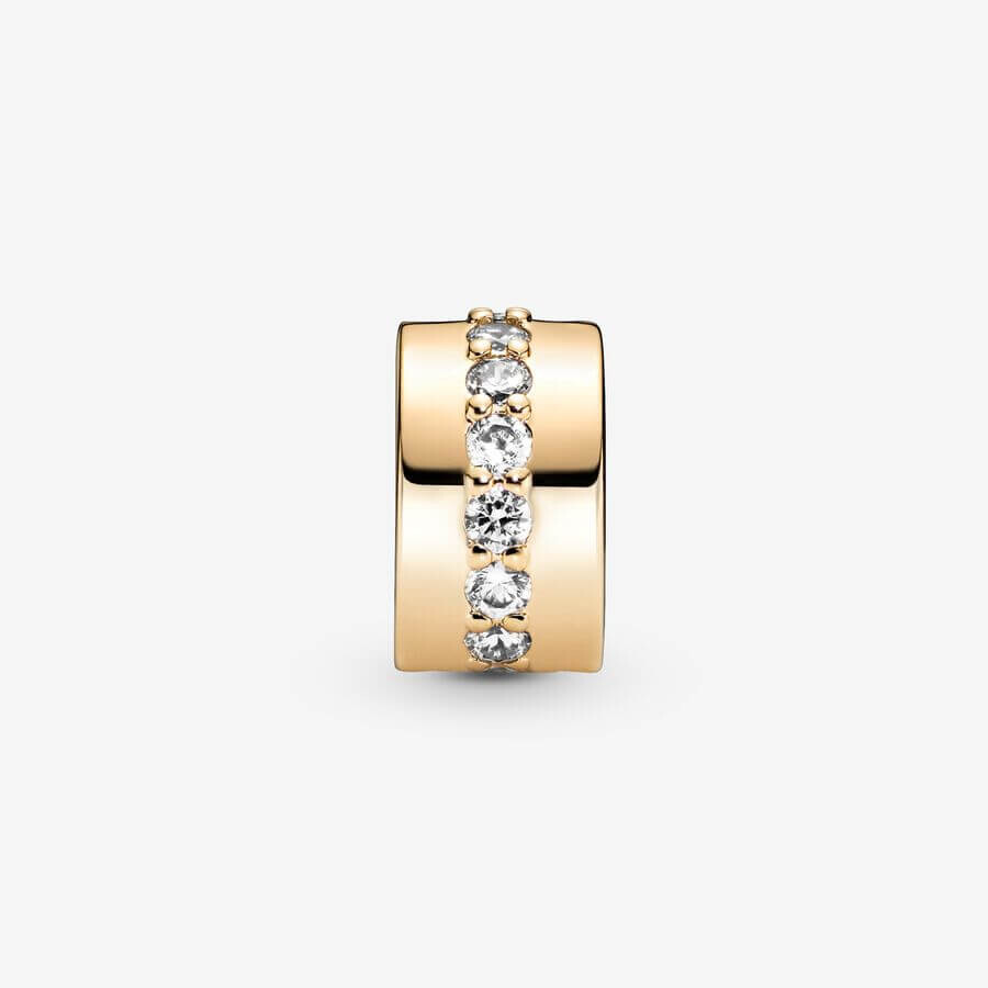 картинка Шарм-клипса Pandora Sparkling Row, золото/цирконий от магазина Одежда+