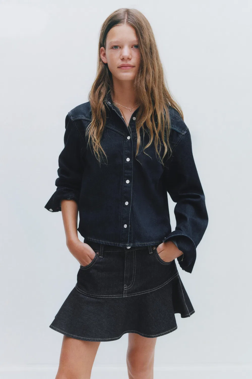 картинка Джинсовая юбка с оборками ZARA, Blue от магазина Одежда+