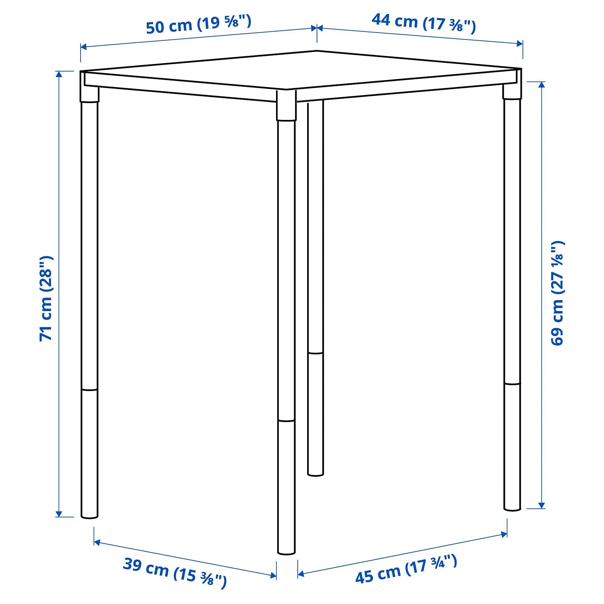 картинка Балконный столик, белый, 50x44 см, FEJAN IKEA от магазина Одежда+