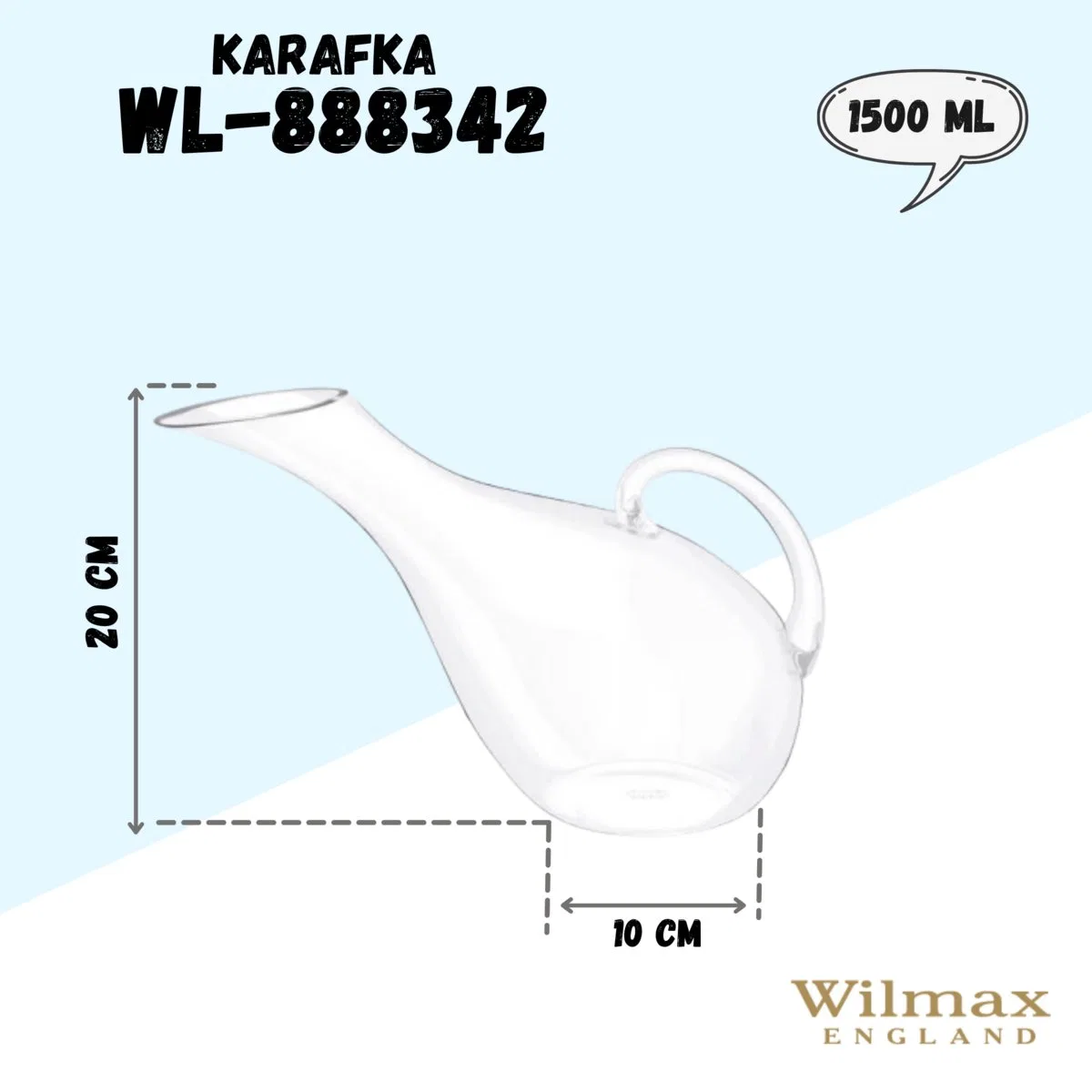 картинка Декантер 1.5 л стеклянный Wilmax England, Прозрачный от магазина Одежда+